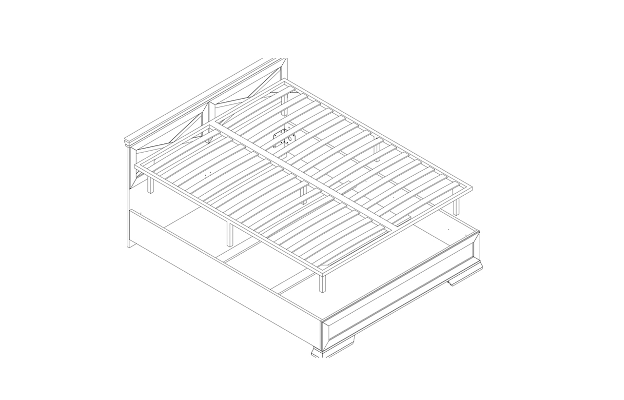Кровать 180x200 с металлическим основанием Marselle LOZ180х200 ...